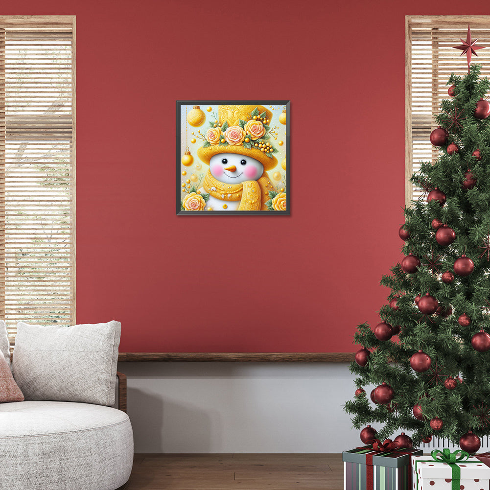 Yellow Snowman - Full Round Drill Diamond Painting 30*30CM