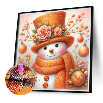 Orange Snowman - Full Round Drill Diamond Painting 30*30CM