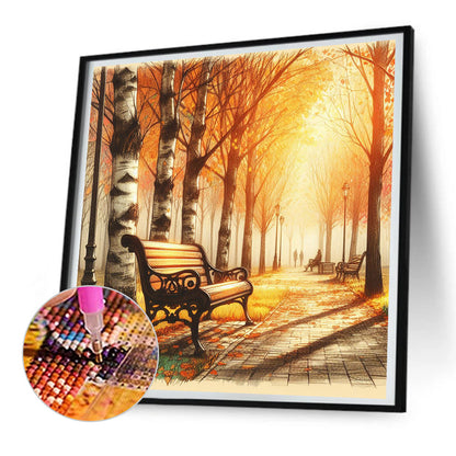 Maple Forest Park - Full Round Drill Diamond Painting 30*30CM