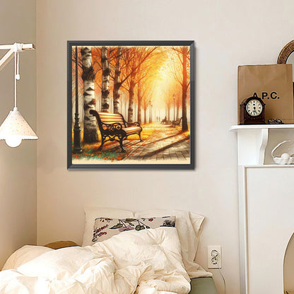 Maple Forest Park - Full Round Drill Diamond Painting 30*30CM