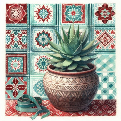 Aloe Vera - Full Round Drill Diamond Painting 30*30CM