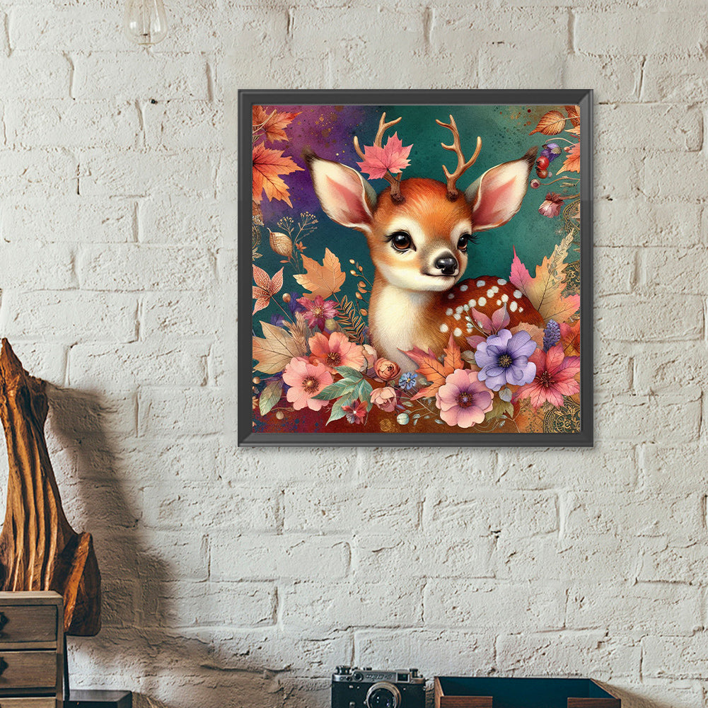 Fall Elk - Full Round Drill Diamond Painting 40*40CM