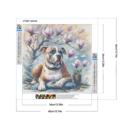 Magnolia Bulldog - Full Round Drill Diamond Painting 40*40CM