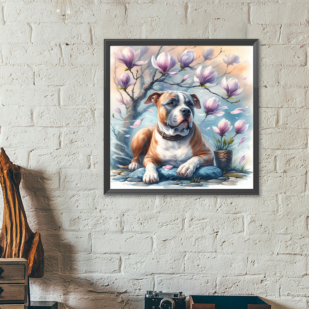 Magnolia Bulldog - Full Round Drill Diamond Painting 40*40CM