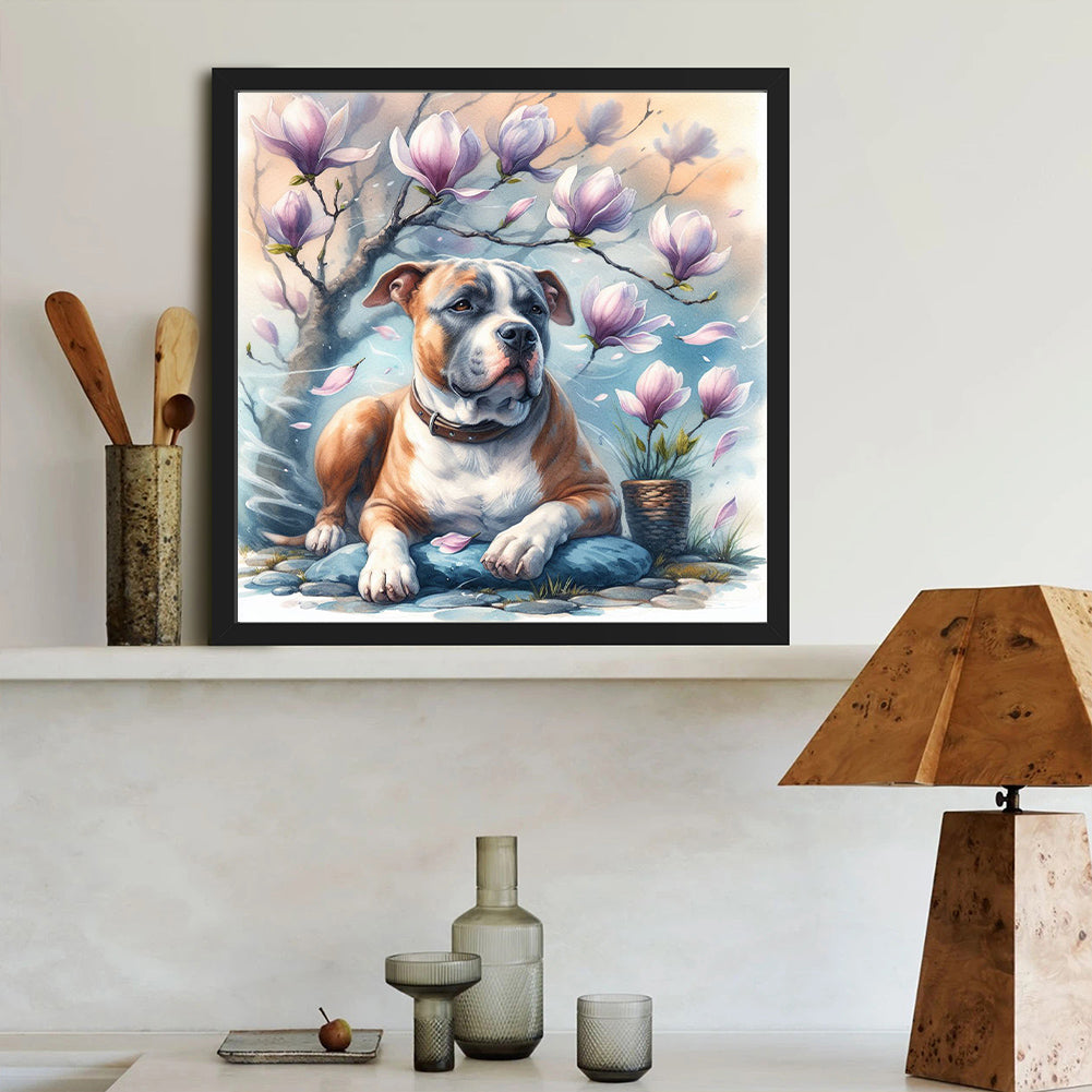 Magnolia Bulldog - Full Round Drill Diamond Painting 40*40CM