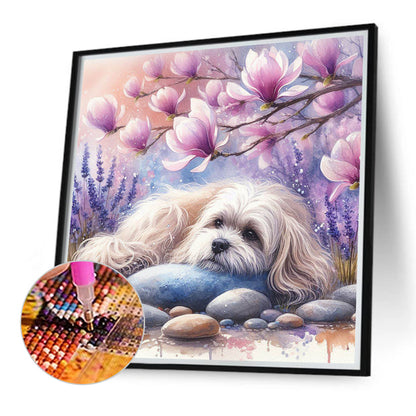 Magnolia Maltese - Full Round Drill Diamond Painting 40*40CM