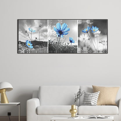 Blue Flower - Full Round Drill Diamond Painting 80*30CM