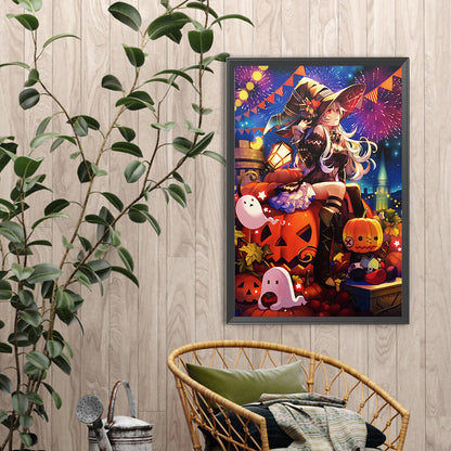 Halloween Witch - Full Round Drill Diamond Painting 40*60CM