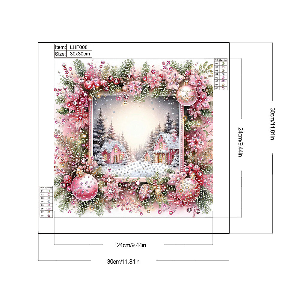 Christmas Snow Town - Partial Special-Shaped Drill Diamond Painting 30*30CM