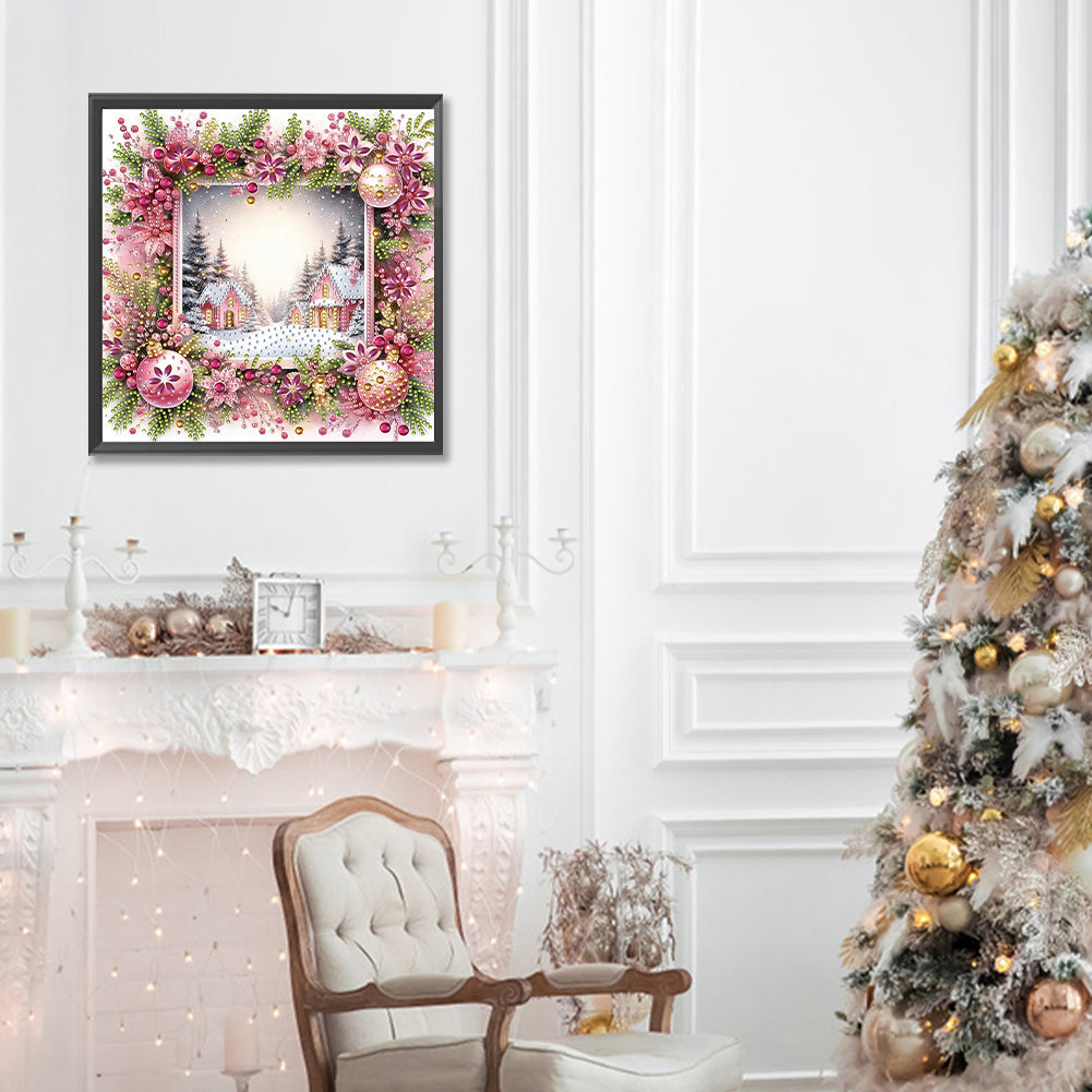 Christmas Snow Town - Partial Special-Shaped Drill Diamond Painting 30*30CM