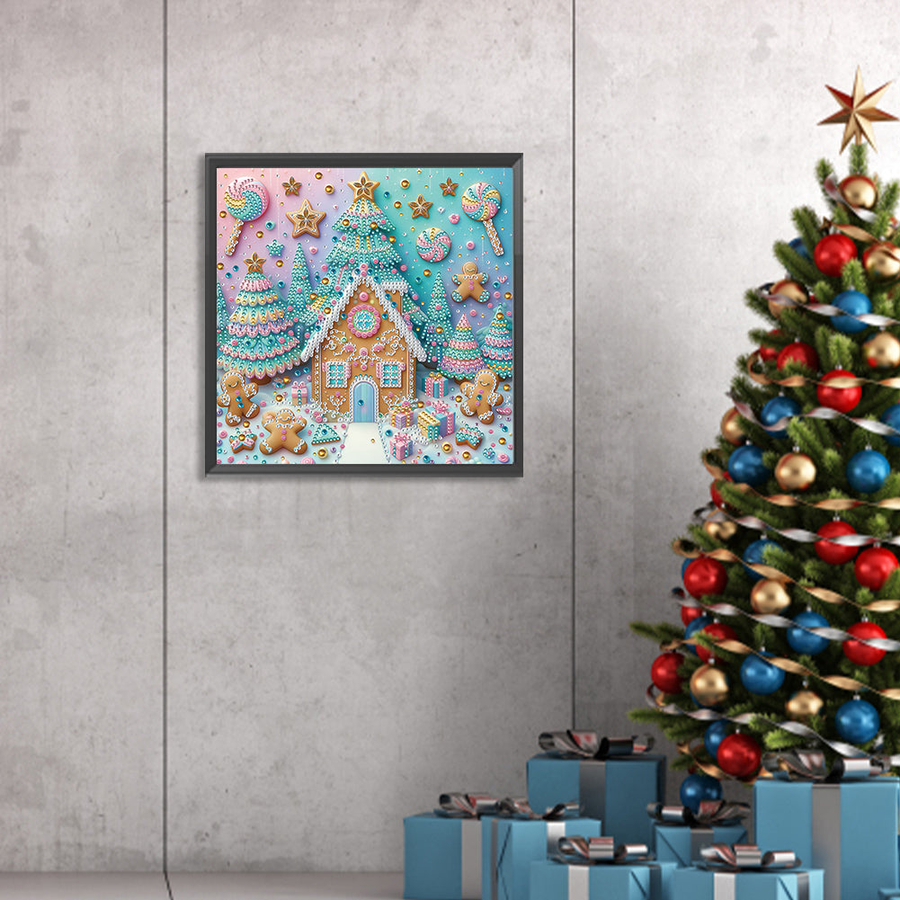 Cookie Candy House - Partial Special-Shaped Drill Diamond Painting 30*30CM