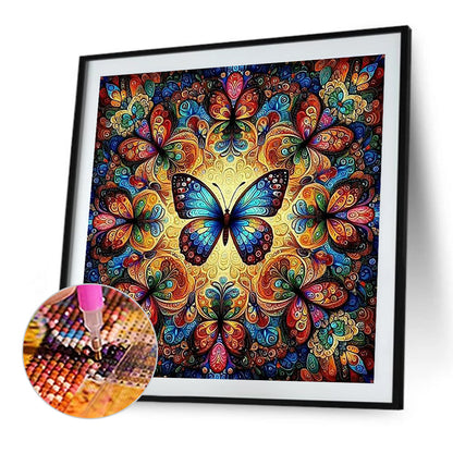 Butterfly Mandala - Full Round Drill Diamond Painting 40*40CM