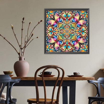 Butterfly Mandala - Full Round Drill Diamond Painting 40*40CM