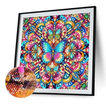 Butterfly Mandala - Full Round Drill Diamond Painting 40*40CM