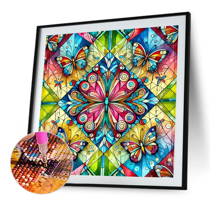 Butterfly Mandala - Full Round Drill Diamond Painting 40*40CM