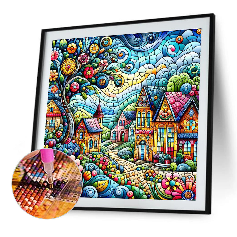 Color House Street - Full Round Drill Diamond Painting 40*40CM