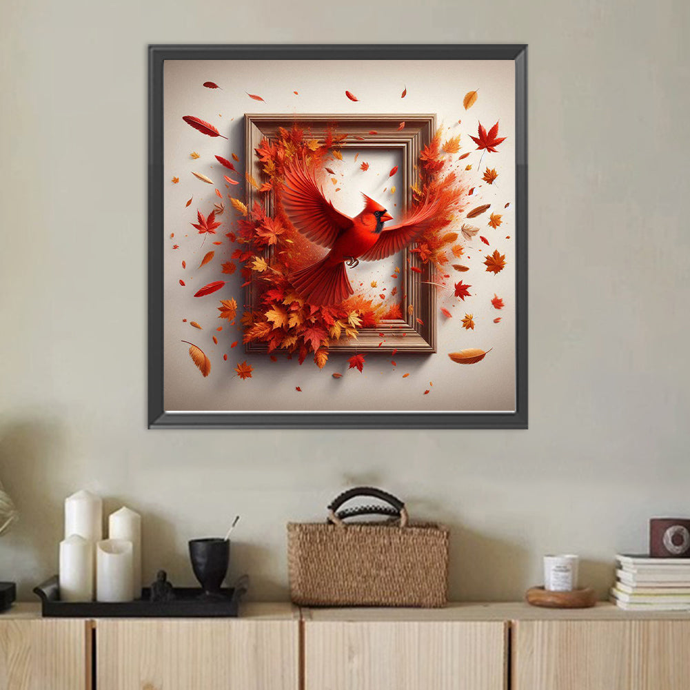 Run Out Of The Frame Red Cardinal - Full Round Drill Diamond Painting 40*40CM