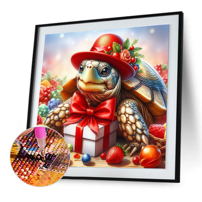 Gift Hat Turtle - Full Round Drill Diamond Painting 30*30CM