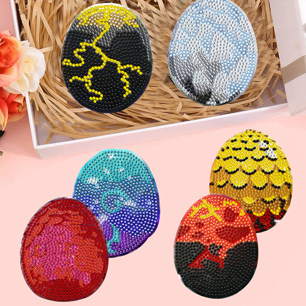 8Pcs Wooden Easter Eggs Diamond Art Coasters DIY Coaster Diamond Dot Kits