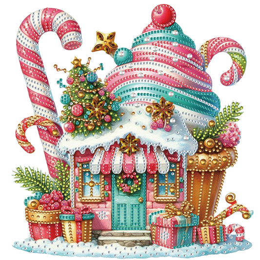 Christmas Ice Cream House - Partial Special-Shaped Drill Diamond Painting 30*30CM