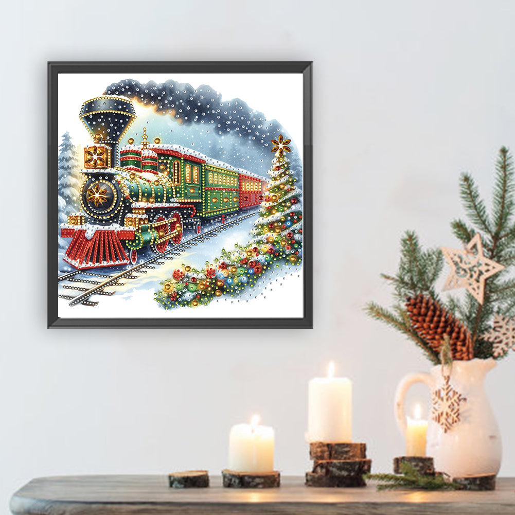 Christmas Train - Partial Special-Shaped Drill Diamond Painting 30*30CM