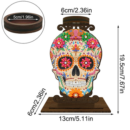 Animal Desktop 5D DIY Diamond Painting Art Candle Holder Home Decor (Skull)