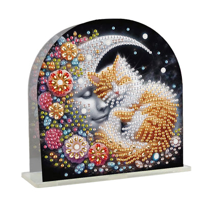 Acrylic Cat Diamond Painting Napkin Rack Diamond Art Paper Towel Holder