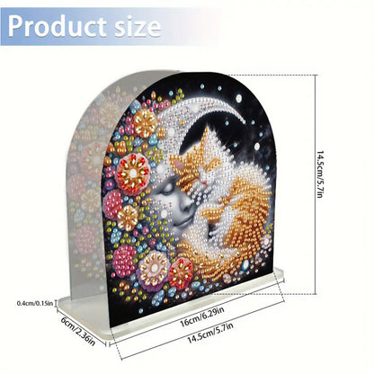 Acrylic Cat Diamond Painting Napkin Rack Diamond Art Paper Towel Holder
