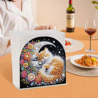 Acrylic Cat Diamond Painting Napkin Rack Diamond Art Paper Towel Holder