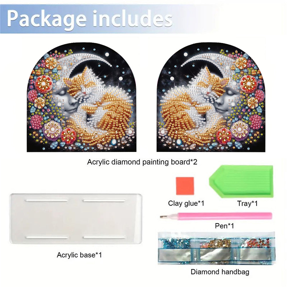 Acrylic Cat Diamond Painting Napkin Rack Diamond Art Paper Towel Holder