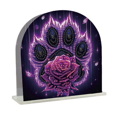 Acrylic Rose Paw Diamond Painting Napkin Rack Diamond Art Paper Towel Holder