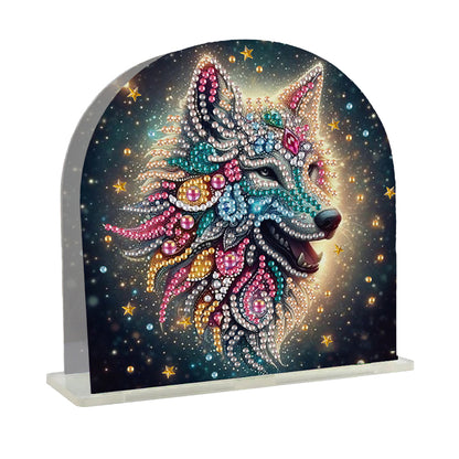 Acrylic Wolf Diamond Painting Napkin Rack Diamond Art Paper Towel Holder