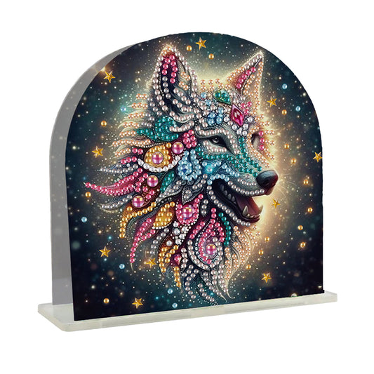 Acrylic Wolf Diamond Painting Napkin Rack Diamond Art Paper Towel Holder