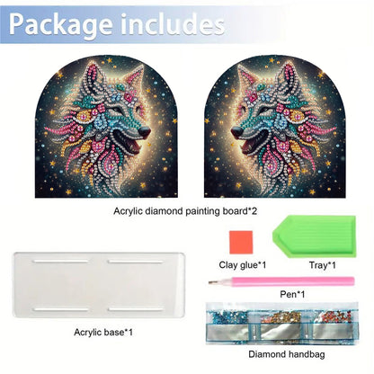 Acrylic Wolf Diamond Painting Napkin Rack Diamond Art Paper Towel Holder