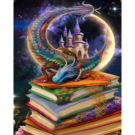 Magic Book Dragon - Full Round Drill Diamond Painting 40*50CM