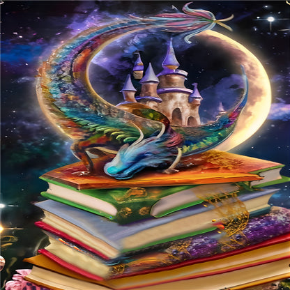 Magic Book Dragon - Full Round Drill Diamond Painting 40*50CM