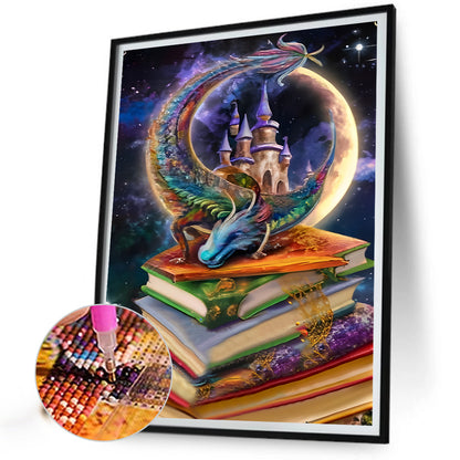 Magic Book Dragon - Full Round Drill Diamond Painting 40*50CM