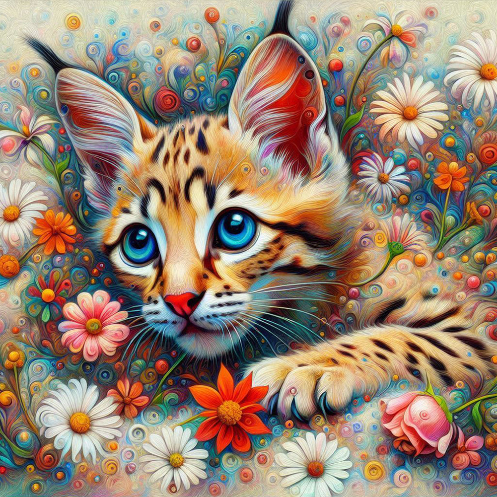 Tabby Cat - Full Round Drill Diamond Painting 40*40CM