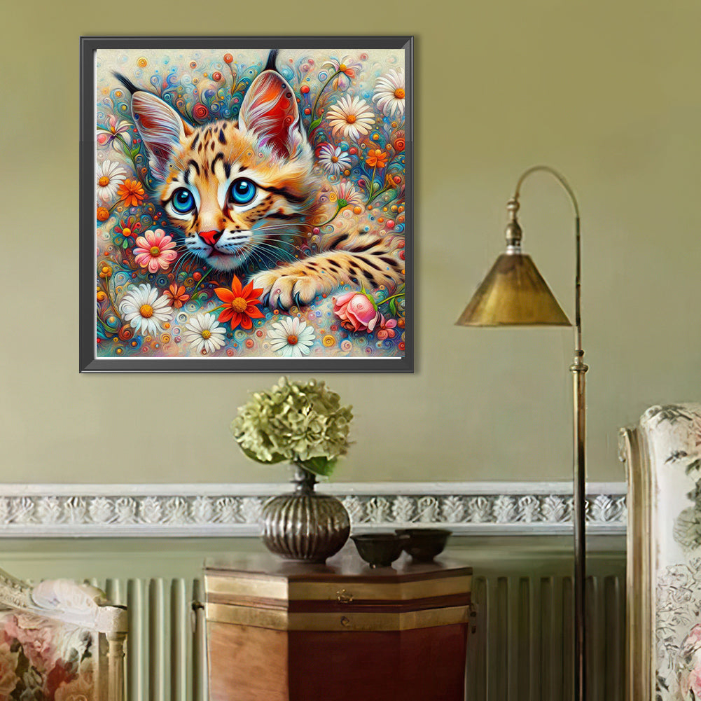 Tabby Cat - Full Round Drill Diamond Painting 40*40CM