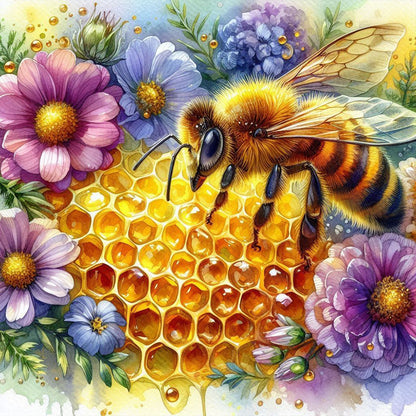 Honey Bee - Full Round Drill Diamond Painting 40*40CM