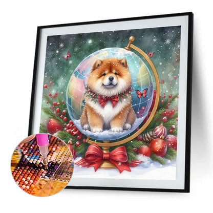 Christmas Globe Chow Chow - Full Round Drill Diamond Painting 40*40CM