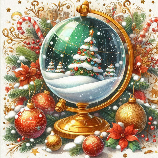 Christmas Tree Globe - Full Round Drill Diamond Painting 40*40CM