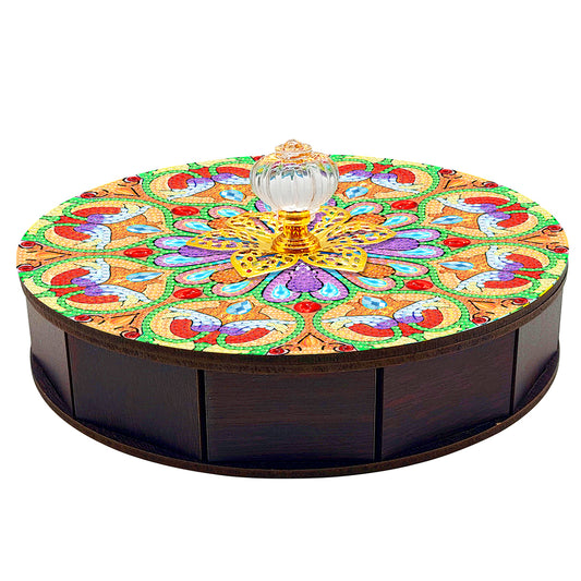 Mandala Diamond Painting Storage Box Wooden Organizer Case for Art Crafts