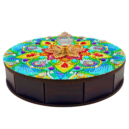 Mandala Diamond Painting Storage Box Wooden Organizer Case for Art Crafts