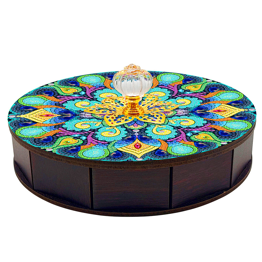 Mandala Diamond Painting Storage Box Wooden Organizer Case for Art Crafts