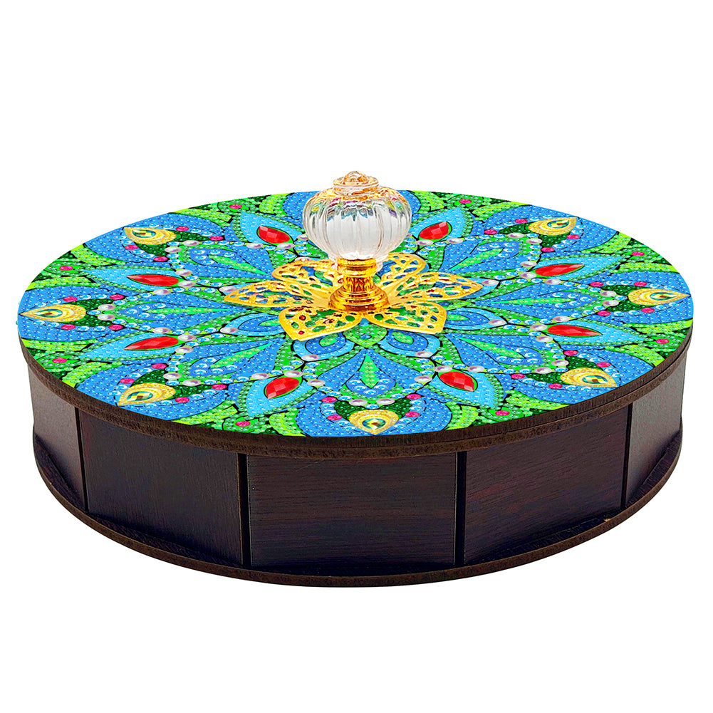 Mandala Diamond Painting Storage Box Wooden Organizer Case for Art Crafts