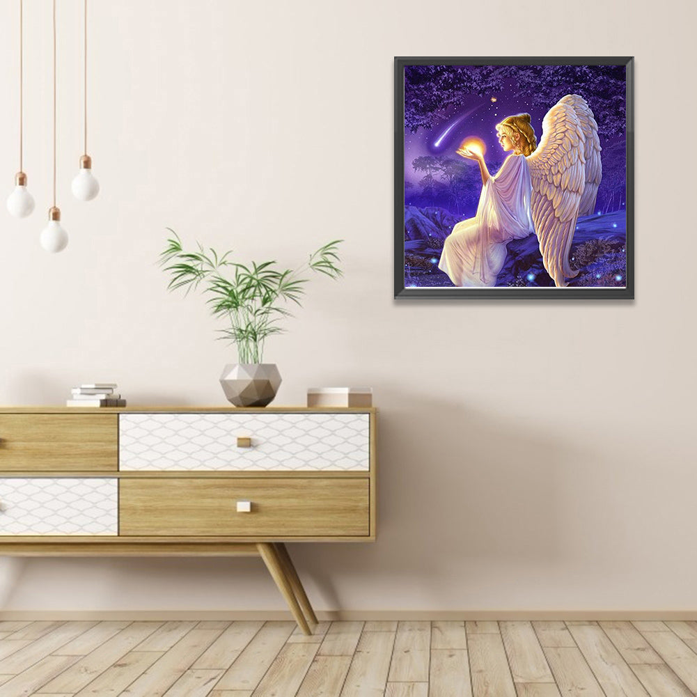 Angels In The Night Sky - Full AB Round Drill Diamond Painting 40*40CM