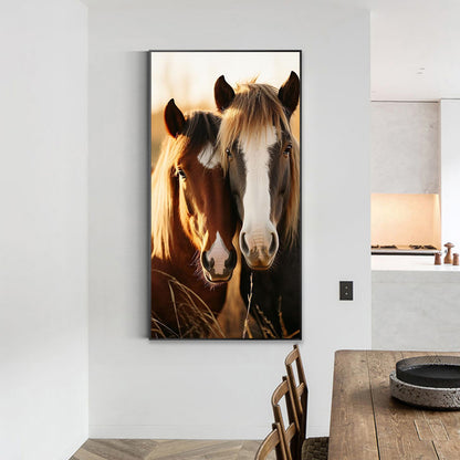 Horses On The Grassland - Full Round Drill Diamond Painting 40*70CM