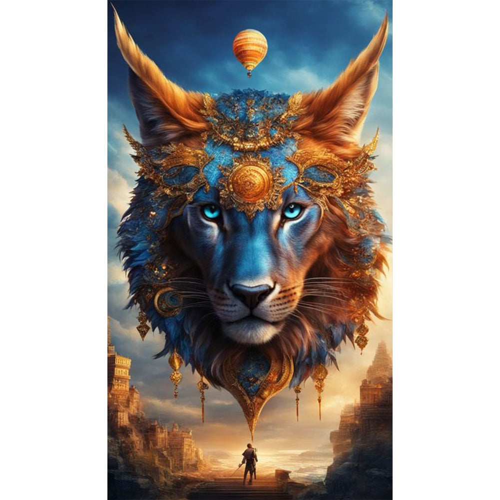 Metal Lion - Full Round Drill Diamond Painting 40*70CM