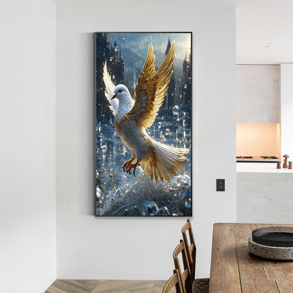 Metal Bird On Water - Full Round Drill Diamond Painting 40*70CM